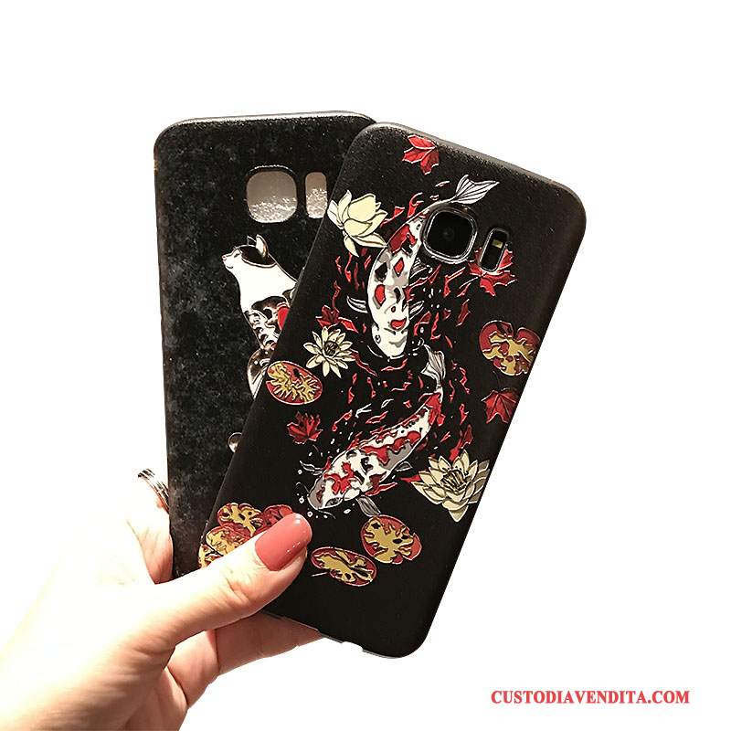 Custodia Samsung Galaxy S7 Edge Goffratura Macchiati Gru, Cover Samsung Galaxy S7 Edge Morbidotelefono