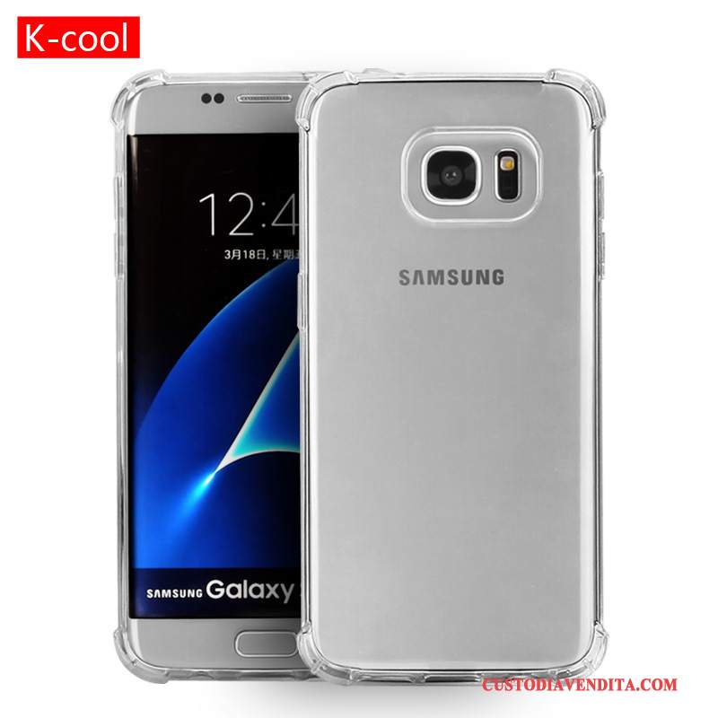 Custodia Samsung Galaxy S7 Edge Silicone Anti-caduta Tutto Incluso, Cover Samsung Galaxy S7 Edge Protezione Argento Gasbag