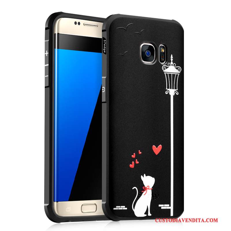 Custodia Samsung Galaxy S7 Edge Silicone Anti-cadutatelefono, Cover Samsung Galaxy S7 Edge Protezione Morbido Nero