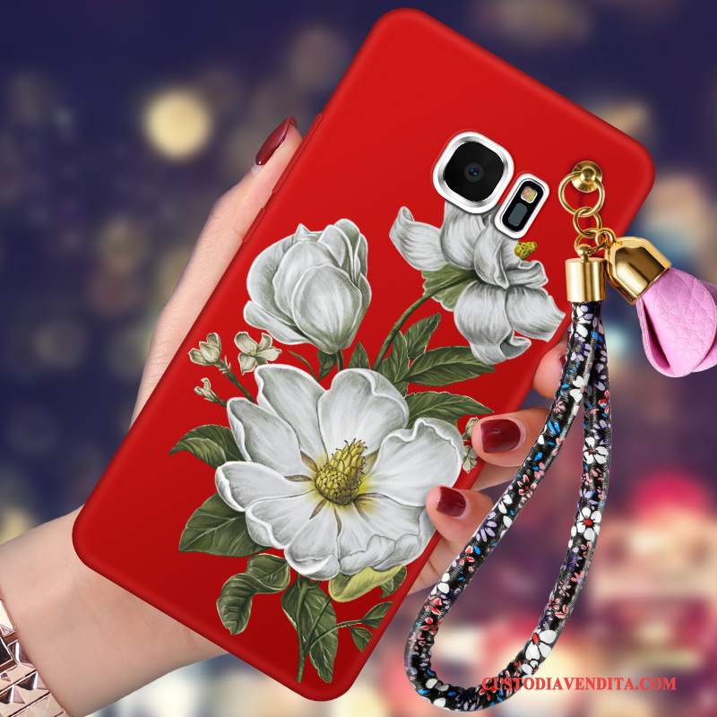 Custodia Samsung Galaxy S7 Edge Silicone Morbidotelefono, Cover Samsung Galaxy S7 Edge Anti-caduta Rosso