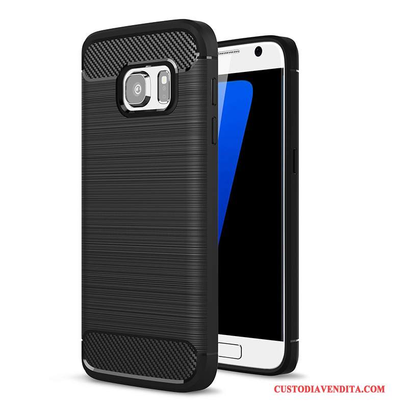 Custodia Samsung Galaxy S7 Edge Silicone Nero Tutto Incluso, Cover Samsung Galaxy S7 Edge Protezione Macchiatitelefono