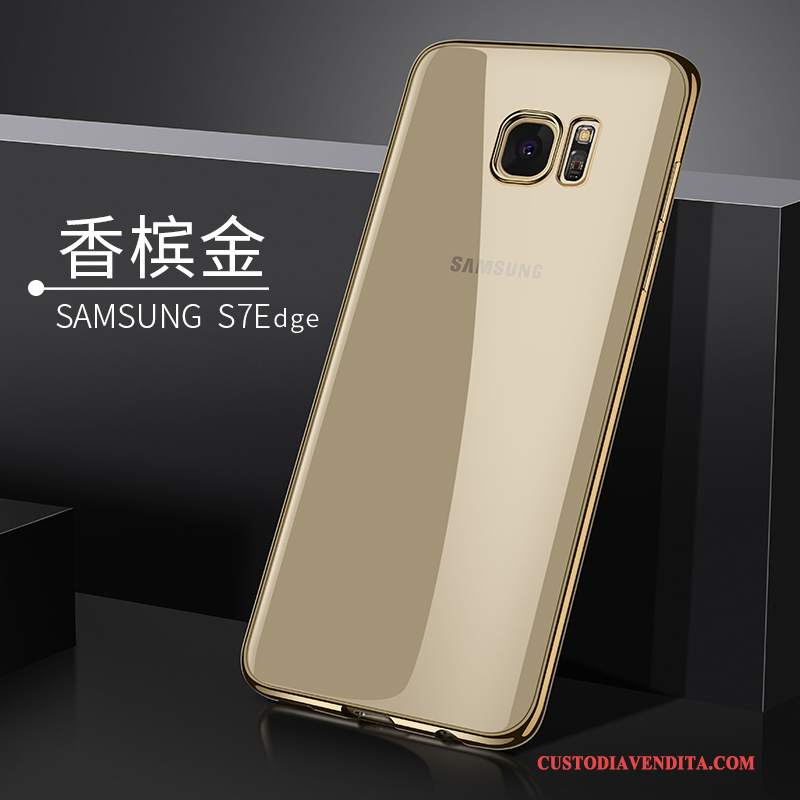 Custodia Samsung Galaxy S7 Edge Silicone Orotelefono, Cover Samsung Galaxy S7 Edge Tendenza Morbido