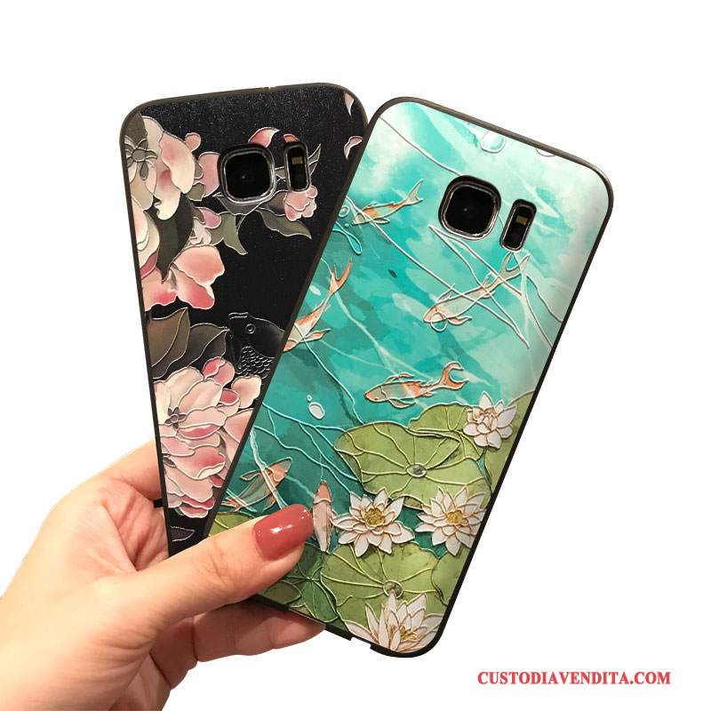 Custodia Samsung Galaxy S7 Edge Silicone Verde Tendenza, Cover Samsung Galaxy S7 Edge Ornamenti Appesi Vento