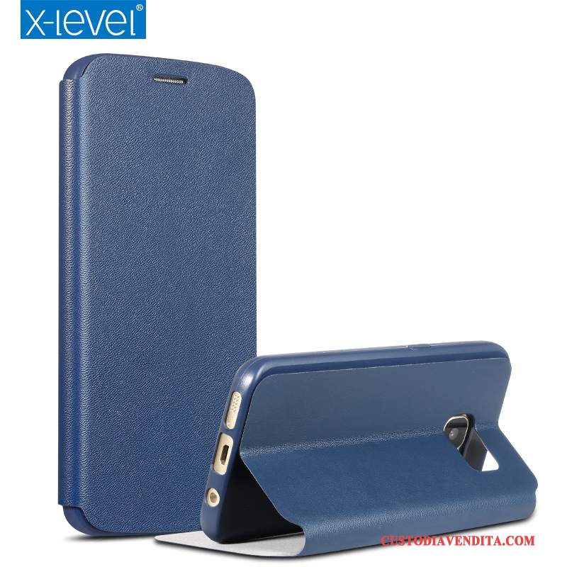 Custodia Samsung Galaxy S7 Pelle Sottile Verde, Cover Samsung Galaxy S7 Folio Telefono Anti-caduta
