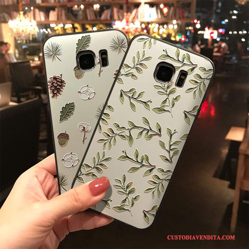 Custodia Samsung Galaxy S7 Silicone Fresco Ornamenti Appesi, Cover Samsung Galaxy S7 Verde Tendenza