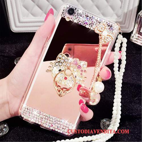 Custodia Samsung Galaxy S7 Silicone Supporto Rosa, Cover Samsung Galaxy S7 Protezione Specchio Anti-caduta