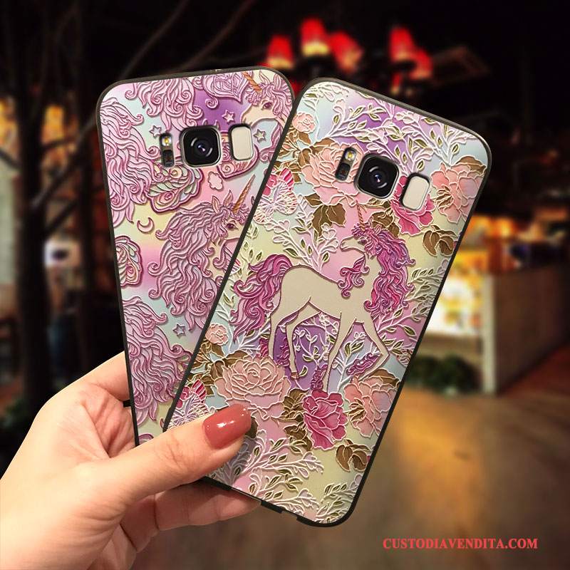 Custodia Samsung Galaxy S8+ Cartone Animato Rosa Ornamenti Appesi, Cover Samsung Galaxy S8+ Silicone Tendenzatelefono