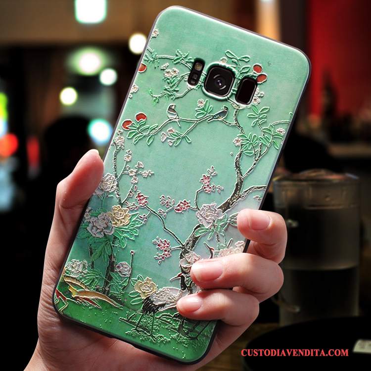 Custodia Samsung Galaxy S8 Creativo Verde Stile Cinese, Cover Samsung Galaxy S8 Silicone Anti-caduta Tutto Incluso
