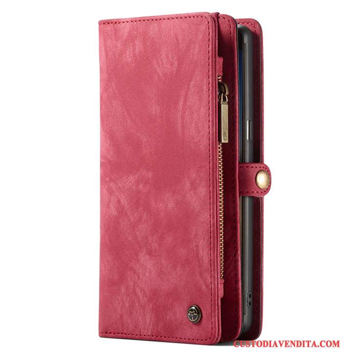 Custodia Samsung Galaxy S8 Folio Anti-cadutatelefono, Cover Samsung Galaxy S8 Pelle Rosso Borse Carta