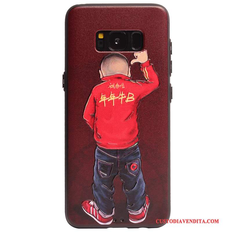 Custodia Samsung Galaxy S8+ Goffratura Di Personalità Vino Rosso, Cover Samsung Galaxy S8+ Silicone Macchiati Tendenza