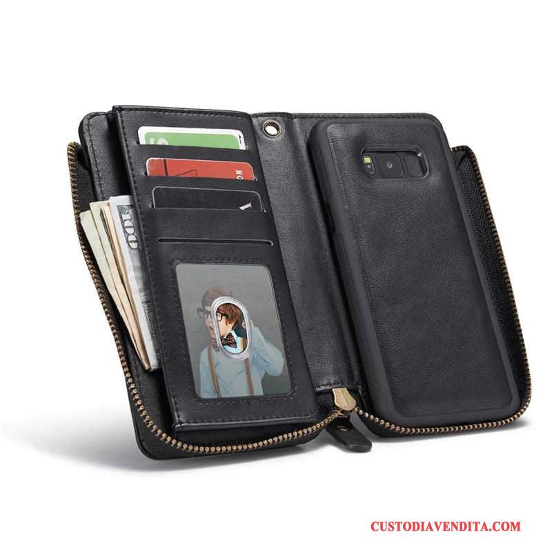 Custodia Samsung Galaxy S8 Portafoglio Borsetelefono, Cover Samsung Galaxy S8 Protezione Nero