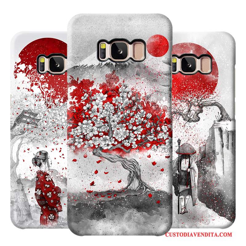 Custodia Samsung Galaxy S8 Protezione Telefono Rosso, Cover Samsung Galaxy S8 Macchiati Grigio