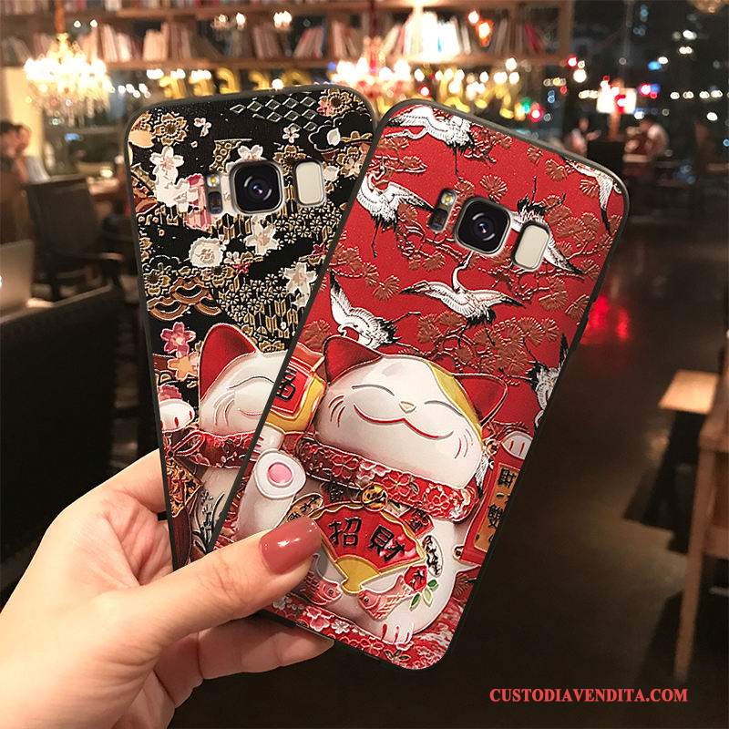 Custodia Samsung Galaxy S8+ Silicone Ricchezza Ornamenti Appesi, Cover Samsung Galaxy S8+ Telefono Rosso