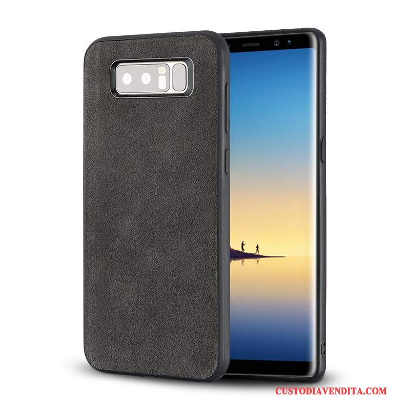 Custodia Samsung Galaxy S9 Pelle Colore Profondo Grigio, Cover Samsung Galaxy S9 Creativo Marchio Di Tendenza Di Personalità