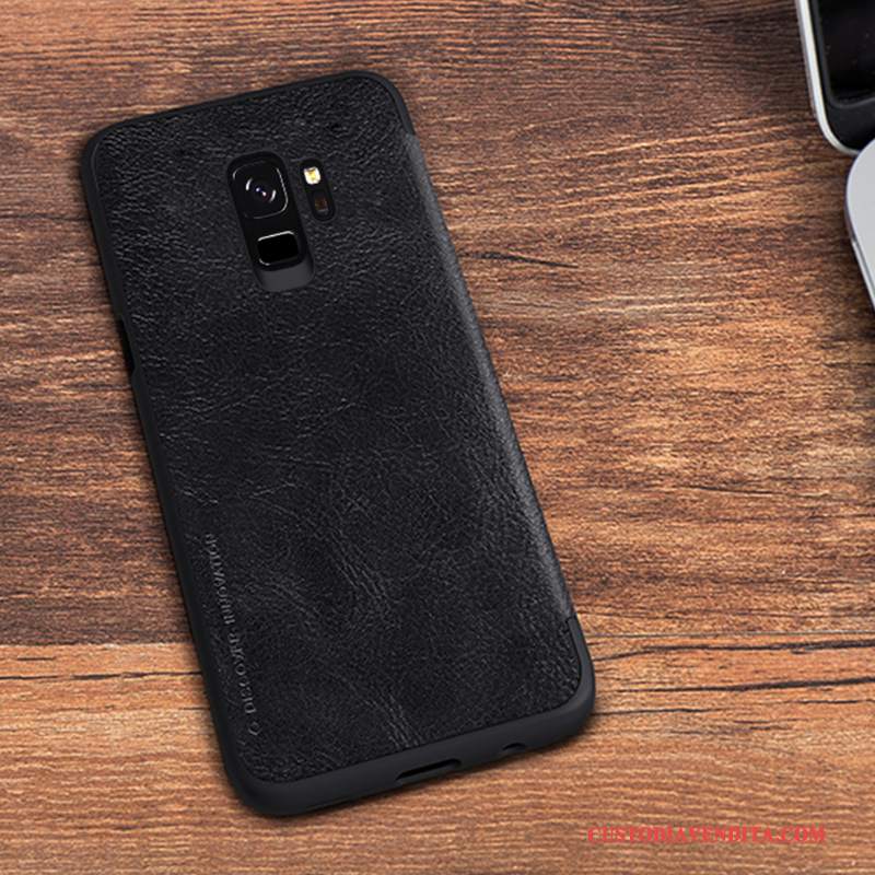 Custodia Samsung Galaxy S9 Protezione Difficile Oro, Cover Samsung Galaxy S9 Folio Telefono Nero