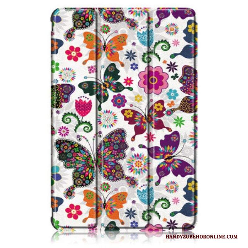 Custodia Samsung Galaxy Tab S8 / Tab S7 Farfalle E Fiori Migliorati