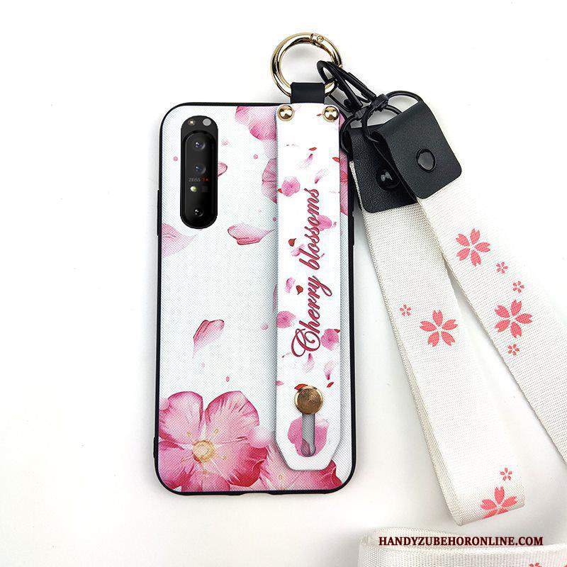 Custodia Sony Xperia 1 Ii Creativo Fresco Ciliegia, Cover Sony Xperia 1 Ii Protezione Fiori Supporto