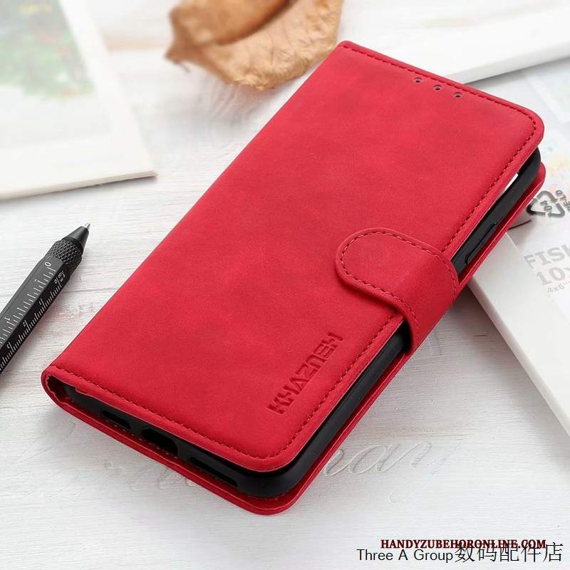 Custodia Sony Xperia 1 Ii Pelle Macchiati Rosso, Cover Sony Xperia 1 Ii Folio Telefono Carta
