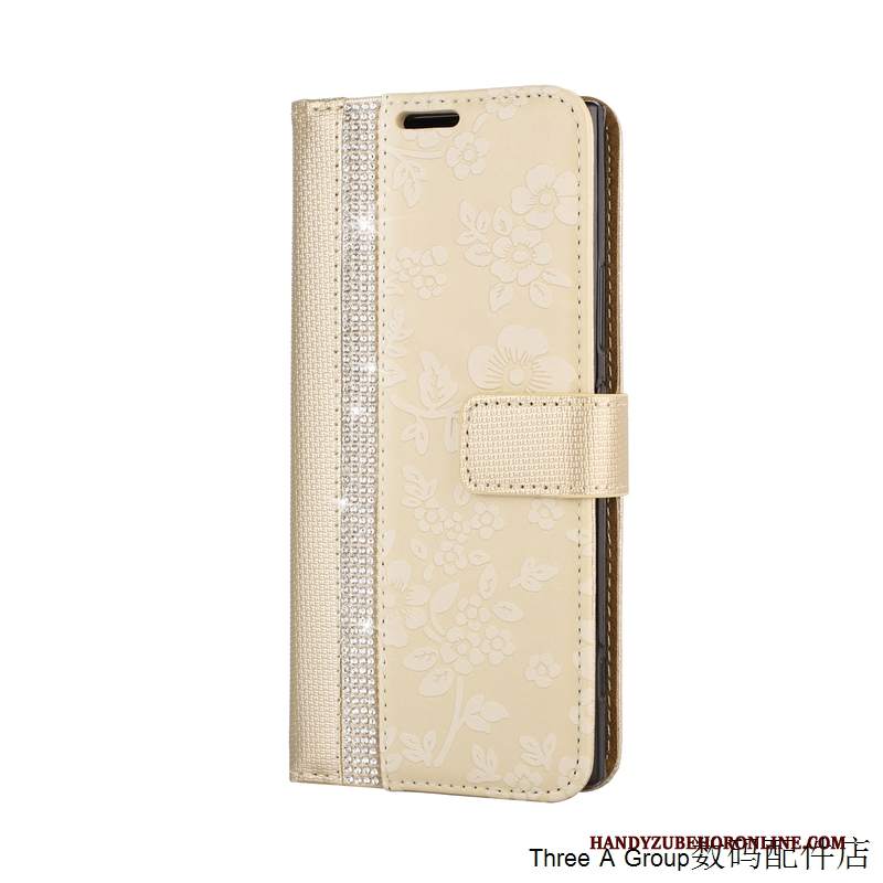 Custodia Sony Xperia 1 Pelle Carta Oro, Cover Sony Xperia 1 Silicone Anti-caduta Morbido