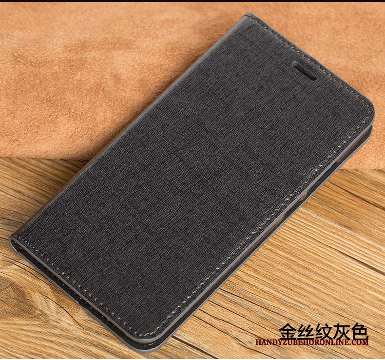 Custodia Sony Xperia 1 Pelle Mucca Anti-caduta, Cover Sony Xperia 1 Folio Lusso Grigio