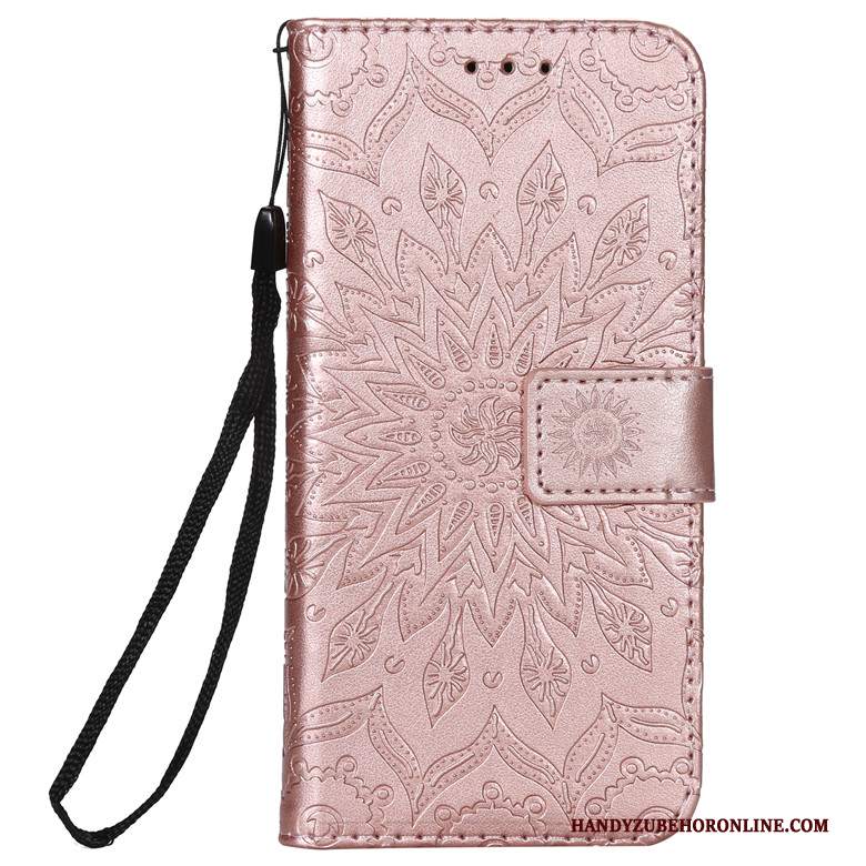 Custodia Sony Xperia 10 Folio Morbido Fiori, Cover Sony Xperia 10 Protezione Oro Rosa Anti-caduta