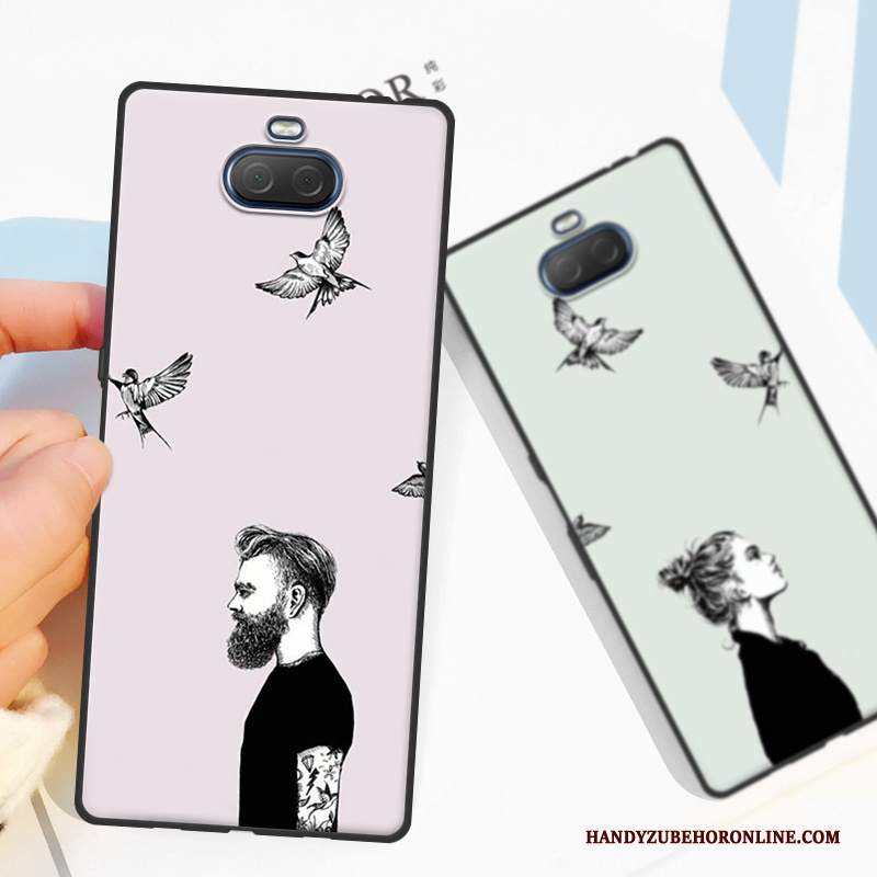 Custodia Sony Xperia 10 Silicone Tendenzatelefono, Cover Sony Xperia 10 Creativo Rosa Morbido