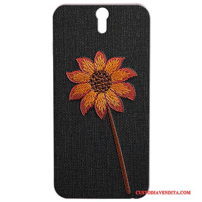 Custodia Sony Xperia C5 Ultra Dual Vintage Nero Difficile, Cover Sony Xperia C5 Ultra Dual Fiori Lusso
