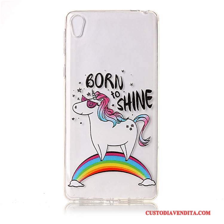 Custodia Sony Xperia E5 Cartone Animato Tutto Incluso Morbido, Cover Sony Xperia E5 Silicone Telefono Bianco