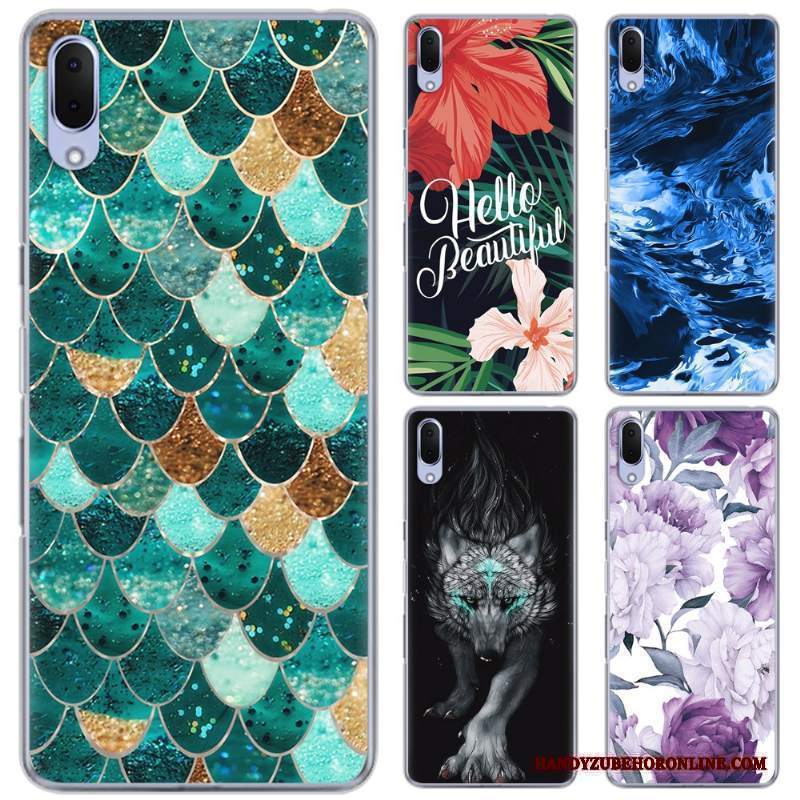 Custodia Sony Xperia L3 Creativo Tendenza Tutto Incluso, Cover Sony Xperia L3 Silicone Verde Morbido