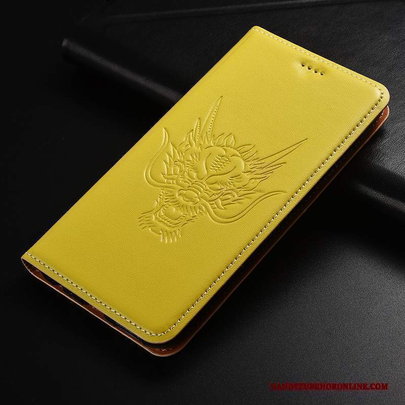 Custodia Sony Xperia L3 Pelle Modello Giallo, Cover Sony Xperia L3 Protezione Dragotelefono