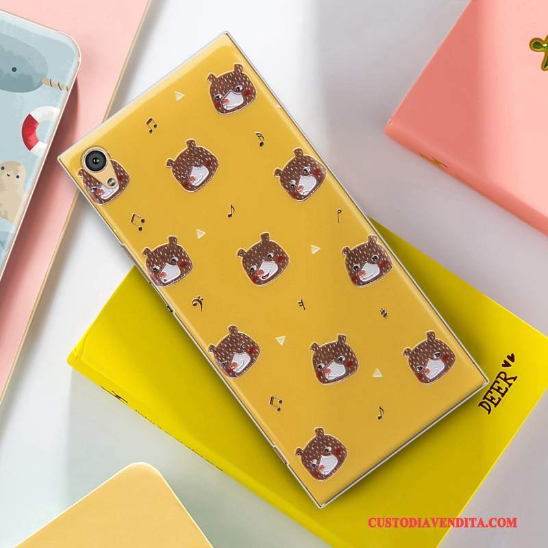 Custodia Sony Xperia Xa1 Colore Tendenzatelefono, Cover Sony Xperia Xa1 Goffratura Giallo