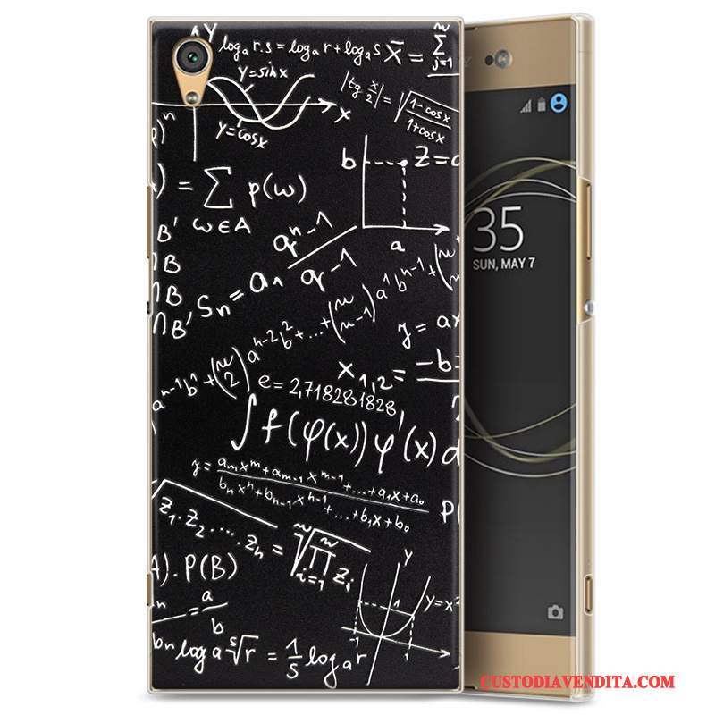 Custodia Sony Xperia Xa1 Colore Tridimensionaletelefono, Cover Sony Xperia Xa1 Goffratura Nero Trasparente