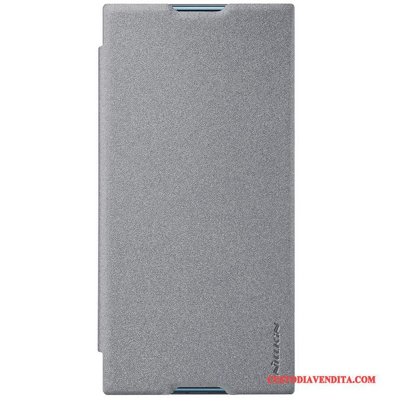 Custodia Sony Xperia Xa1 Plus Protezione Telefono Grigio, Cover Sony Xperia Xa1 Plus Pelle Oro Anti-caduta