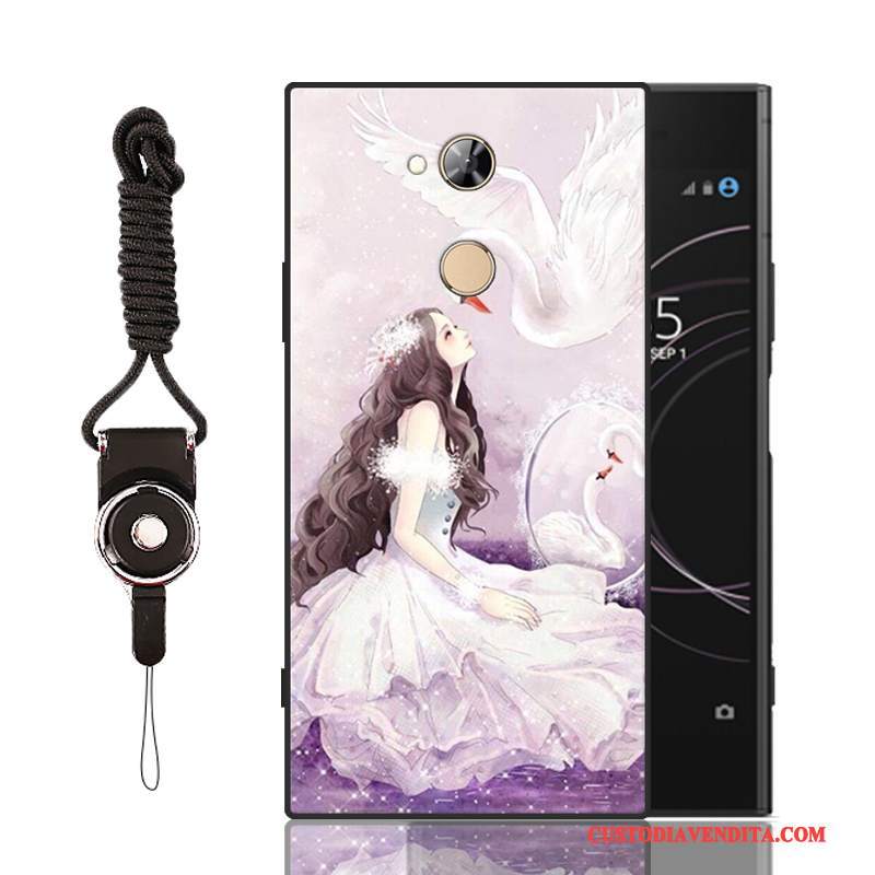 Custodia Sony Xperia Xa2 Silicone Telefono Chiaro, Cover Sony Xperia Xa2 Cartone Animato Porpora Morbido
