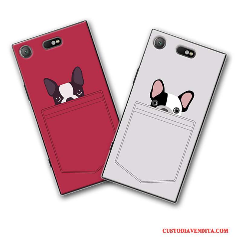 Custodia Sony Xperia Xz1 Compact Cartone Animato Chiaro Anti-caduta, Cover Sony Xperia Xz1 Compact Silicone Rosso Grigio