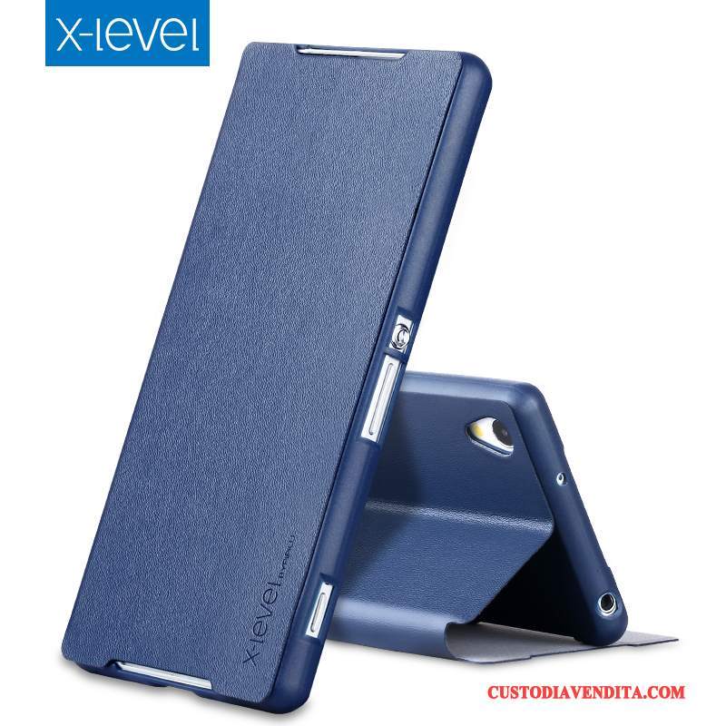 Custodia Sony Xperia Z2 Folio Sottile Verde, Cover Sony Xperia Z2 Pelle Anti-cadutatelefono