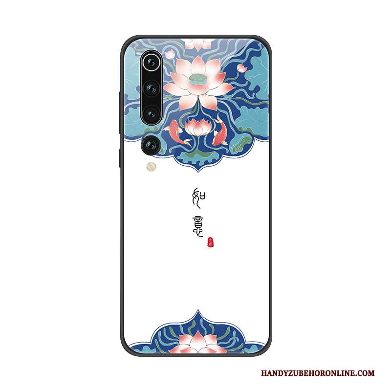 Custodia Xiaomi Mi 10 Creativo Bianco Vetro Temperato, Cover Xiaomi Mi 10 Silicone Tutto Inclusotelefono
