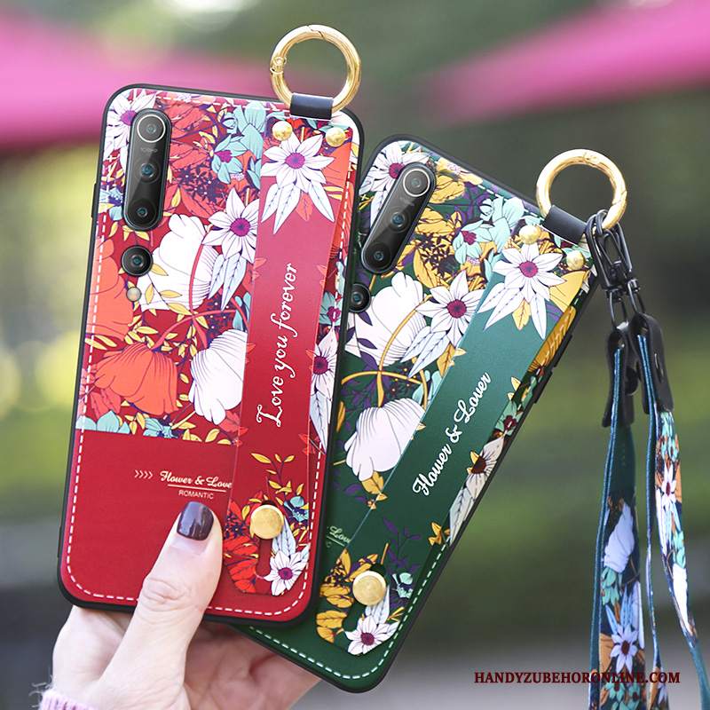 Custodia Xiaomi Mi 10 Protezione Morbido Vento, Cover Xiaomi Mi 10 Vintage Rosso Anti-caduta
