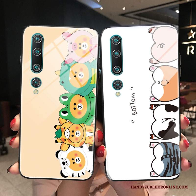 Custodia Xiaomi Mi 10 Protezione Piccola Bello, Cover Xiaomi Mi 10 Moda Vetro Bianco