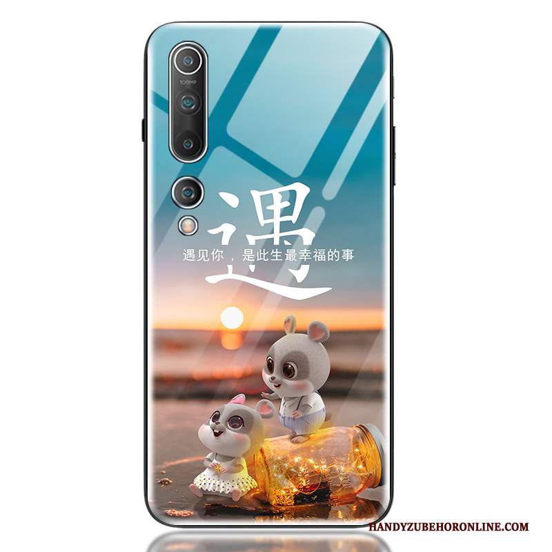 Custodia Xiaomi Mi 10 Silicone Blu Marchio Di Tendenza, Cover Xiaomi Mi 10 Creativo Bello Morbido