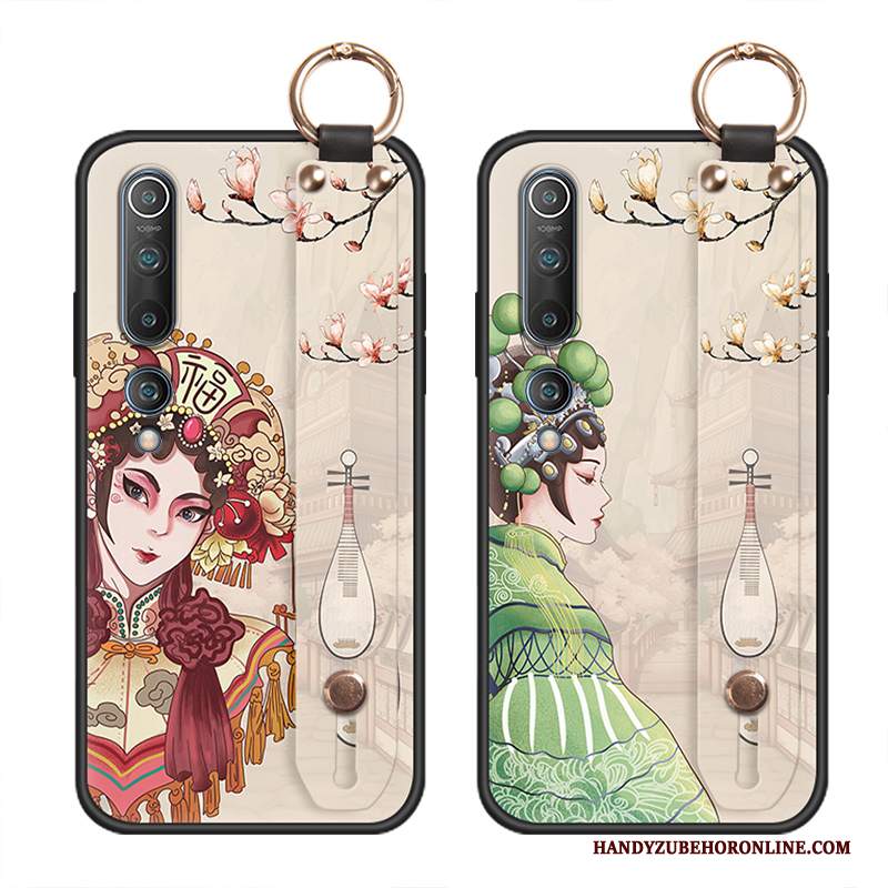 Custodia Xiaomi Mi 10 Vintage Telefono Stile Cinese, Cover Xiaomi Mi 10 Creativo Dramma Ornamenti Appesi
