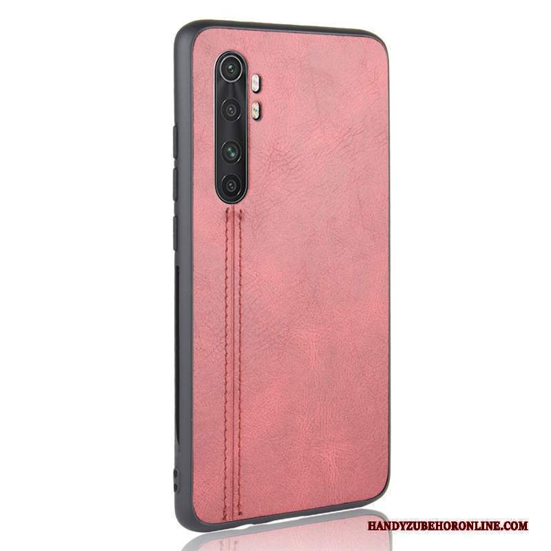 Custodia Xiaomi Mi Note 10 Lite Pelle Mucca Modello, Cover Xiaomi Mi Note 10 Lite Protezione Rosso Piccola