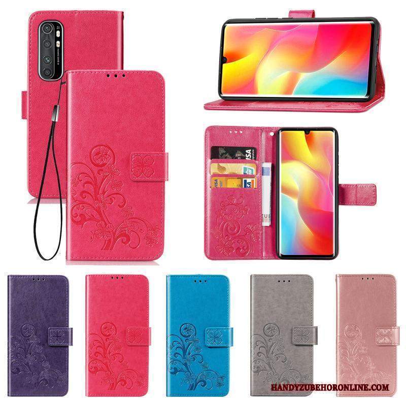 Custodia Xiaomi Mi Note 10 Lite Pelle Rosso Piccola, Cover Xiaomi Mi Note 10 Lite Folio Felice Gioventù