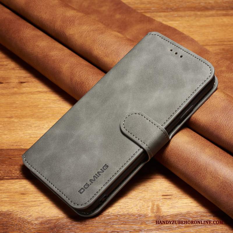 Custodia iPhone 11 Pro Max Folio Pellicola Protettiva Grigio, Cover iPhone 11 Pro Max Pelle Morbidotelefono