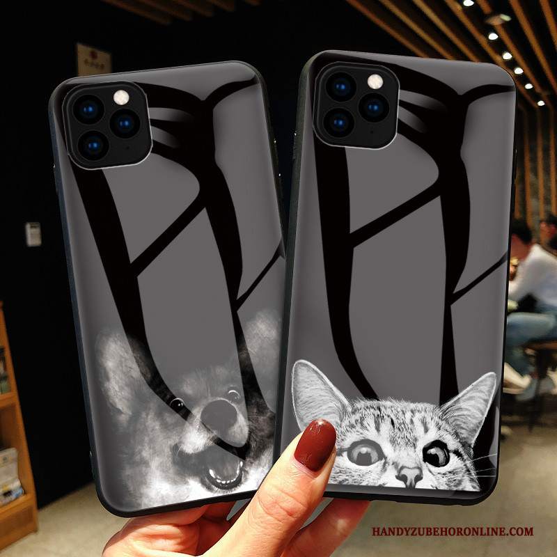 Custodia iPhone 11 Pro Max Moda Amanti Divertente, Cover iPhone 11 Pro Max Protezione Vetro Anti-caduta
