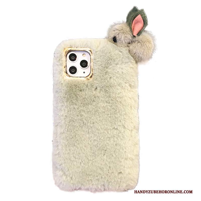 Custodia iPhone 11 Pro Max Telefono Coniglio, Cover iPhone 11 Pro Max Tridimensionale Velluto