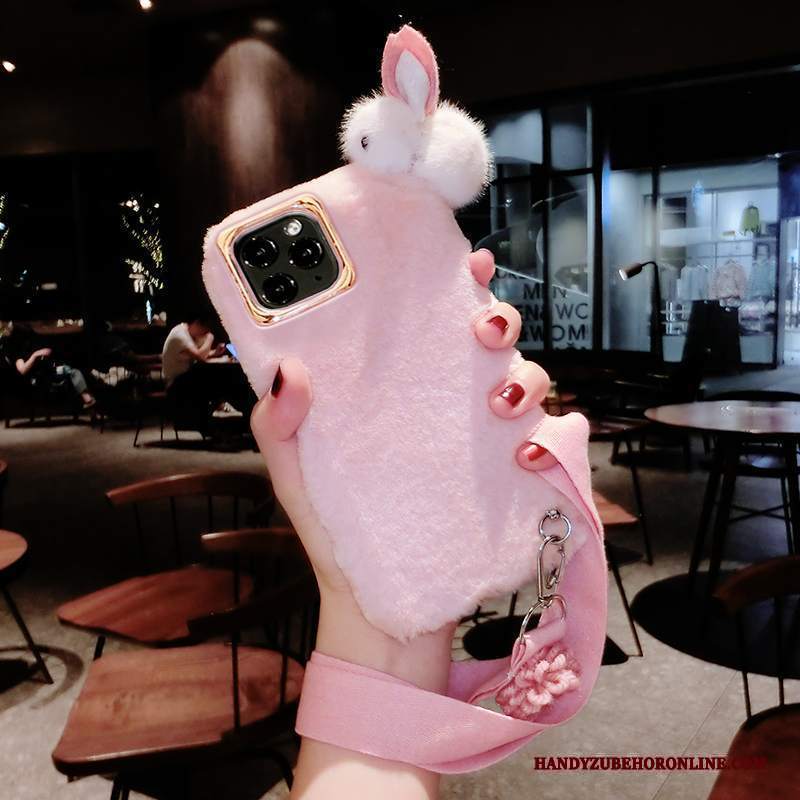 Custodia iPhone 12 Pro Max Creativo Vento Rosa, Cover iPhone 12 Pro Max Silicone Telefono Coniglio