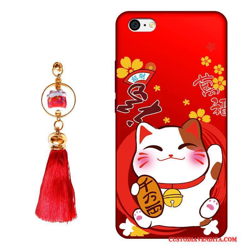 Custodia iPhone 5c Creativo Telefono Ornamenti Appesi, Cover iPhone 5c Silicone Nuovo Rosso
