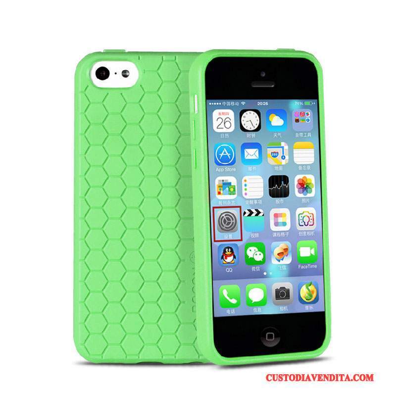 Custodia iPhone 5c Silicone Telefono Verde, Cover iPhone 5c Creativo Morbido Macchiati