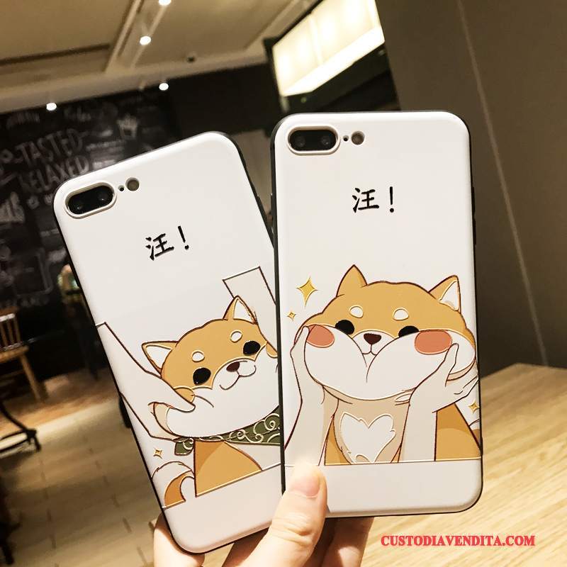 Custodia iPhone 6/6s Plus Cartone Animato Amanti Super Carino, Cover iPhone 6/6s Plus Goffratura Cane Bianco